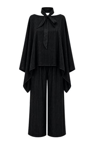 High Waist Cowl Neck Wide Leg Knit Co-ords