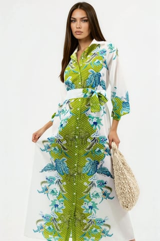Floral Belted Midi Dress