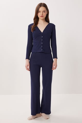 Wide Leg Mid Waist Lounge Bottoms
