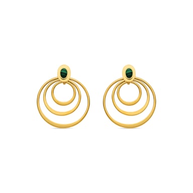 Luxenter Earrings with 18k gold finish Malachite - Hask