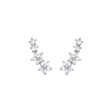 Luxenter Rhodium Plated Brilliant Zirconia Earrings - Olea