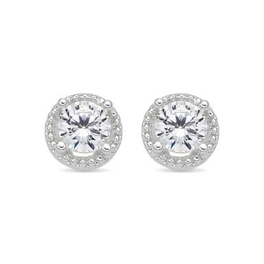 Luxenter Earrings with Shiny Zirconia silver finish - Shog