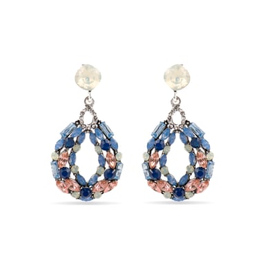 Luxenter Earrings with Multicolour Crystal silver finish - Liodas