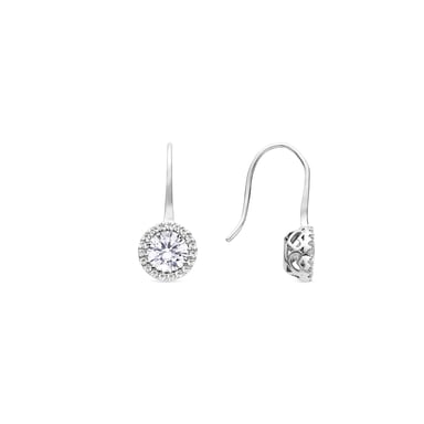 Luxenter earrings with shiny silver finish zirconia - Tisab