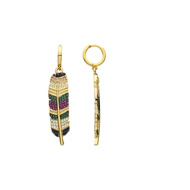 Luxenter Multicolour Zirconia earrings finished in 18k yellow gold - Muisem