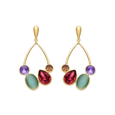 Luxenter Multicolour Zirconia earrings finished in 18k yellow gold - Mortha