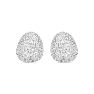 Luxenter Earrings with Shiny Zirconia silver finish - Oreao