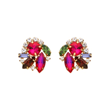 Luxenter Purple Crystal Earrings finished in 18k yellow gold - Mutaj