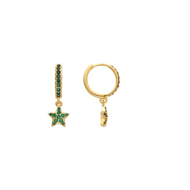 Luxenterörhängen med Smaragd Zirkonia 18k guldfinish - Elinia