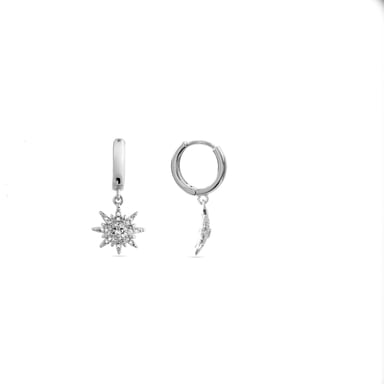 Luxenter rodiumpläterade örhängen med briljanta cubic zirconia - Tysco