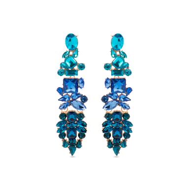 Luxenter Earrings with Multicolour Crystal in 18k gold finish - Karaf