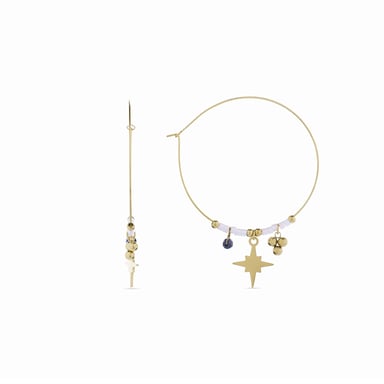 Luxenter Onyx earrings finished in 18K yellow gold - Hanfi