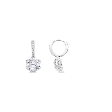 Luxenter Earrings with Shiny Zirconia silver finish - Musban