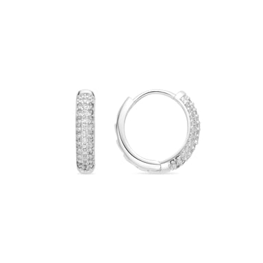 Luxenter Earrings with Shiny Zirconia silver finish - Thian