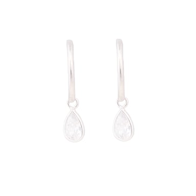 Luxenter Sterling Silver 925 Earrings with Rhodium Plated Brilliant Zirconia - Essential