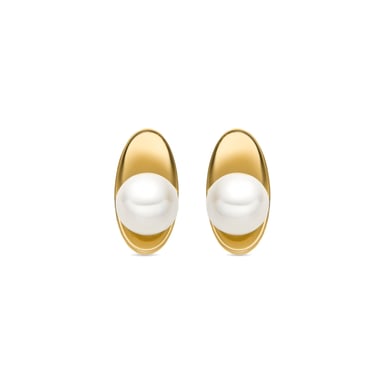 Luxenter earrings with 18k gold finish white pearl - Lyhu