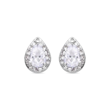 Luxenter rhodium plated brilliant zirconia earrings - Nexan