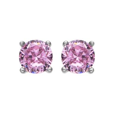 Luxenter Sterling Silver 925 örhängen med rosa zirkonia i rodiumfinish - Iona