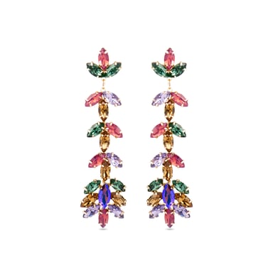 Luxenter Earrings with Multicolour Crystal 18k gold finish - Durblai