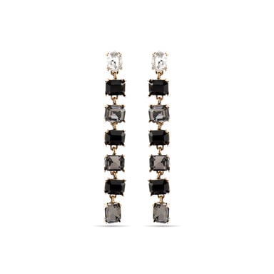 Luxenter Earrings with Black Crystal 18k gold finish - Moray