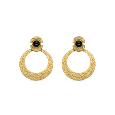 Luxenter Oorbellen met Onyx 18k goud afgewerkt - Noraf