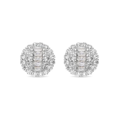 Luxenter Earrings with Shiny Zirconia silver finish - Parlath