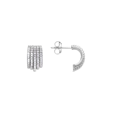 Luxenter rhodium plated brilliant zirconia earrings - Soinsu
