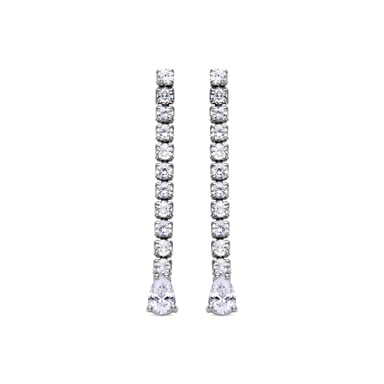 Luxenter Sterling Silver 925 Earrings with Rhodium Plated Brilliant Zirconia - Guoi