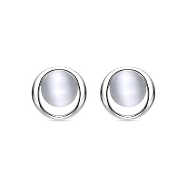 Luxenter 925 Sterling Silver Kattöga Rhodiumpläterade Örhängen - Jesoa