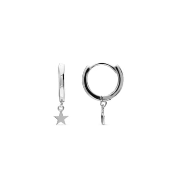 Luxenter 925 Sterling Silver rodiumpläterade örhängen - Star