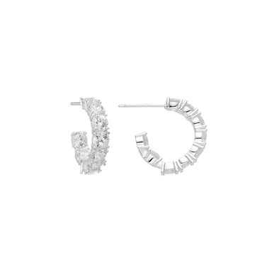 Luxenter Earrings with Shiny Zirconia silver finish - Mizne