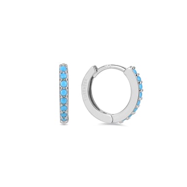 Luxenter 925 sterling silver med turkos, rodiumpläterade örhängen - Valarys