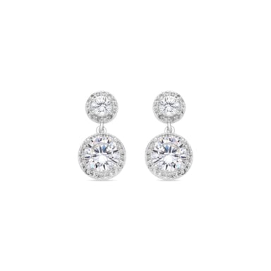 Luxenter Earrings with Shiny Zirconia silver finish - Anvoyra