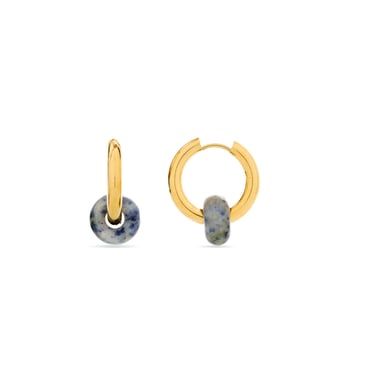 Luxenter Natural Lapis Lazuli earrings finished in 18k yellow gold - Noku