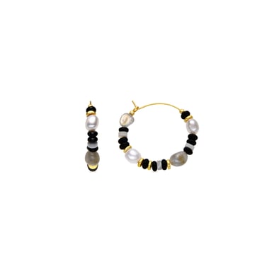 Örhängen i Luxenter Sterling Silver 925 och Onyx 18k guldfinish - Nanys