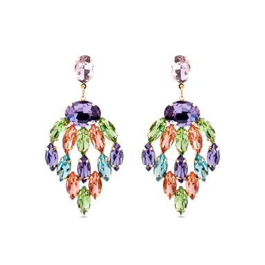 Luxenter Earrings with Multicolour Crystal 18k gold finish - Imkas