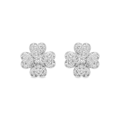 Luxenter Earrings with Shiny Zirconia silver finish - Noxi