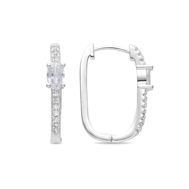 Luxenter earrings with shiny silver finish zirconia - Risgau