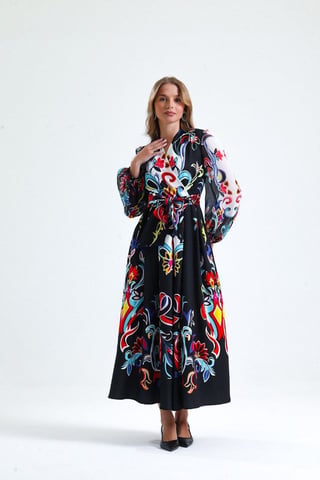 Floral Print Maxi A-Line Dress
