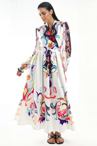 Floral Print Maxi A-Line Dress