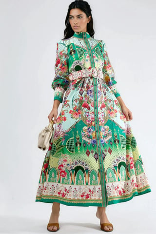 Floral Belted Maxi Dress