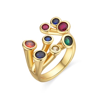 Luxenter ring with Black Lacquer 18k gold finish - Yter