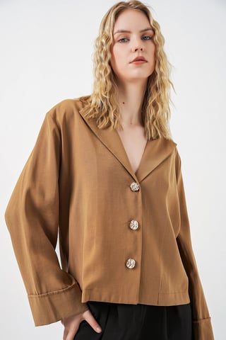Oversized Blazerjacka med knäppning