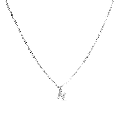 Luxenter Necklace with Shiny Zirconia silver finish - Alphabet