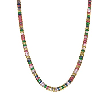 Luxenter Multicolour Zirconia necklace finished in 18k yellow gold - Gorys