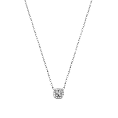Luxenter Sterling Silver 925 Necklace with Rhodium Plated Brilliant Zirconia - Amanba