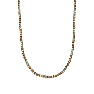 Luxenter Sterling Silver 925 and Tiger Eye necklace with 18k gold finish - Ryhu