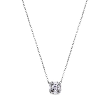 Luxenter Sterling Silver 925 Necklace with Rhodium Plated Brilliant Zirconia - Dyadu