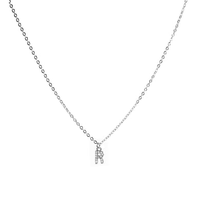 Luxenter Necklace with Shiny Zirconia silver finish - Alphabet