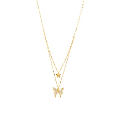 Luxenter Sterling Silver 925 halsband med 18K gult guld - Ymi